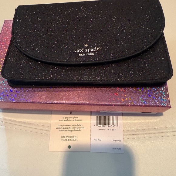 Kate Spade Black Sparkly Joeley Multi Function Wristlet NWT - Picture 3 of 7